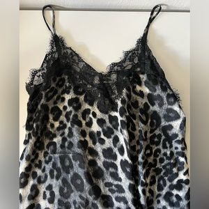 Cheetah and lace tank top